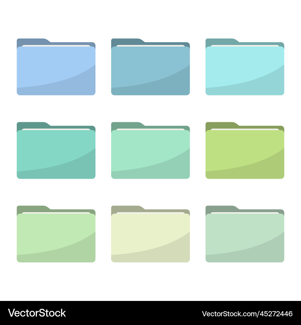 Folder icons set all type of document file Folder icons set all type of document file vector image