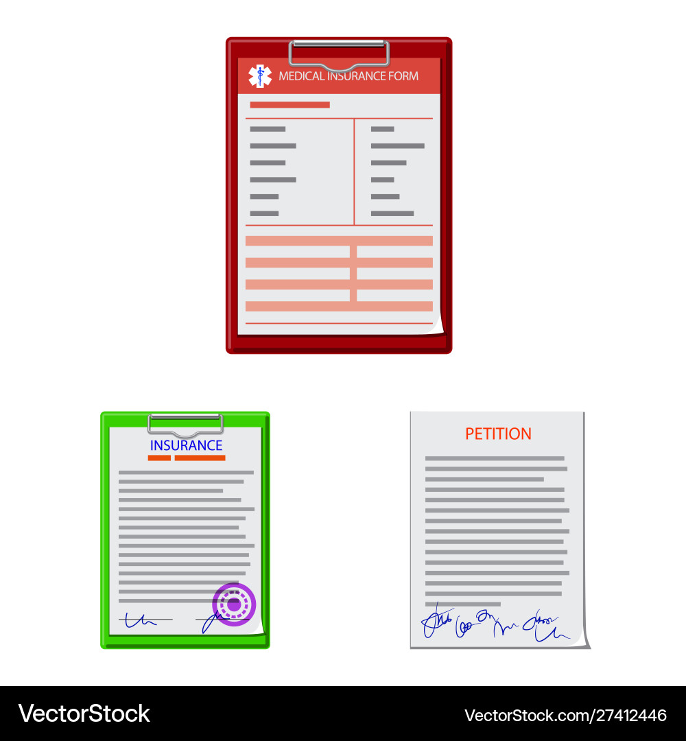 Isolated object form and document logo set Isolated object form and document logo set vector image