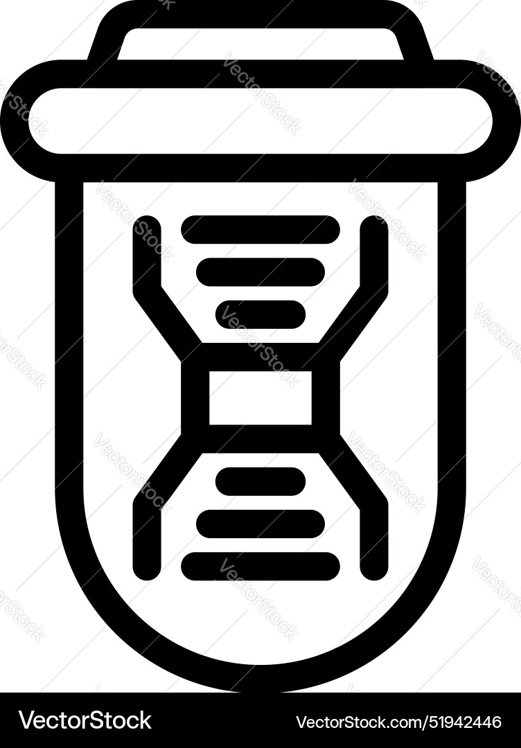 Laboratory flask showing dna structure for genetic Laboratory flask showing dna structure for genetic vector image