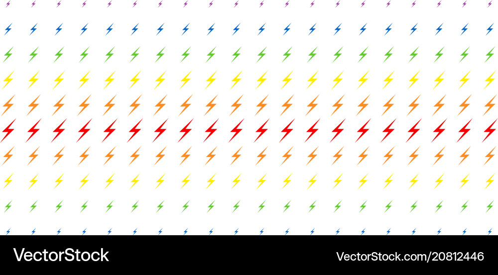 Lightning shape halftone spectrum grid Lightning shape halftone spectrum grid vector image
