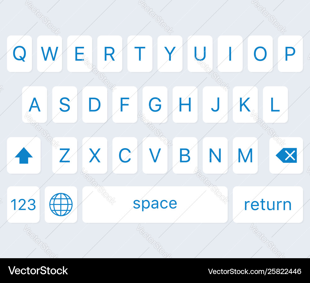 Modern keyboard smartphone alphabet buttons Modern keyboard smartphone alphabet buttons vector image