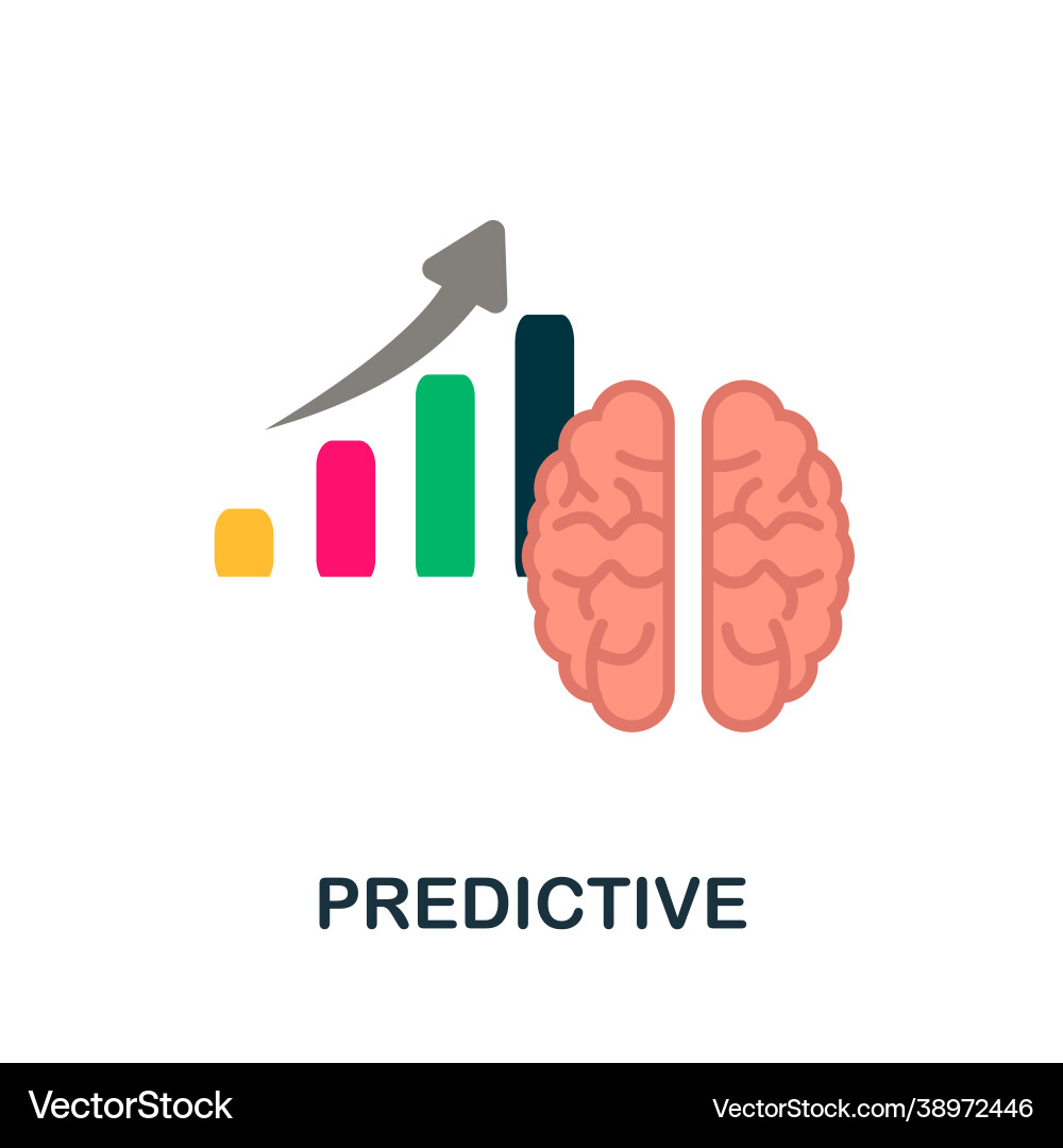Predictive icon flat sign element from data Predictive icon flat sign element from data vector image