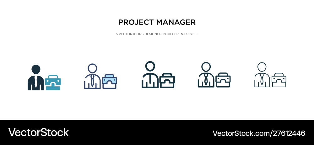 Project manager icon in different style two Project manager icon in different style two vector image