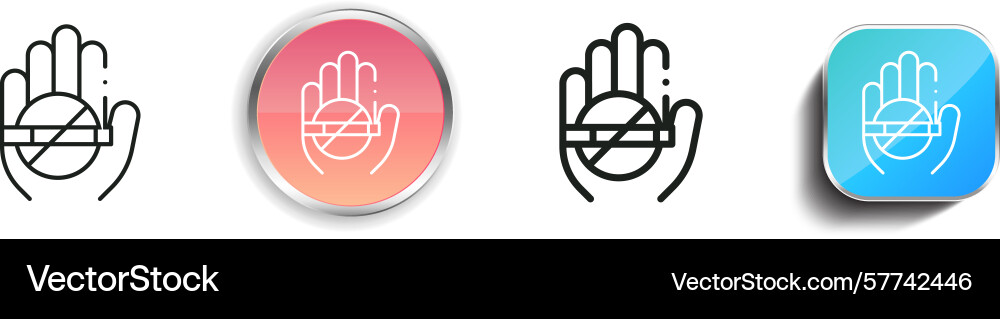 Quit smoking icon thin linear regular and button Quit smoking icon thin linear regular and button vector image