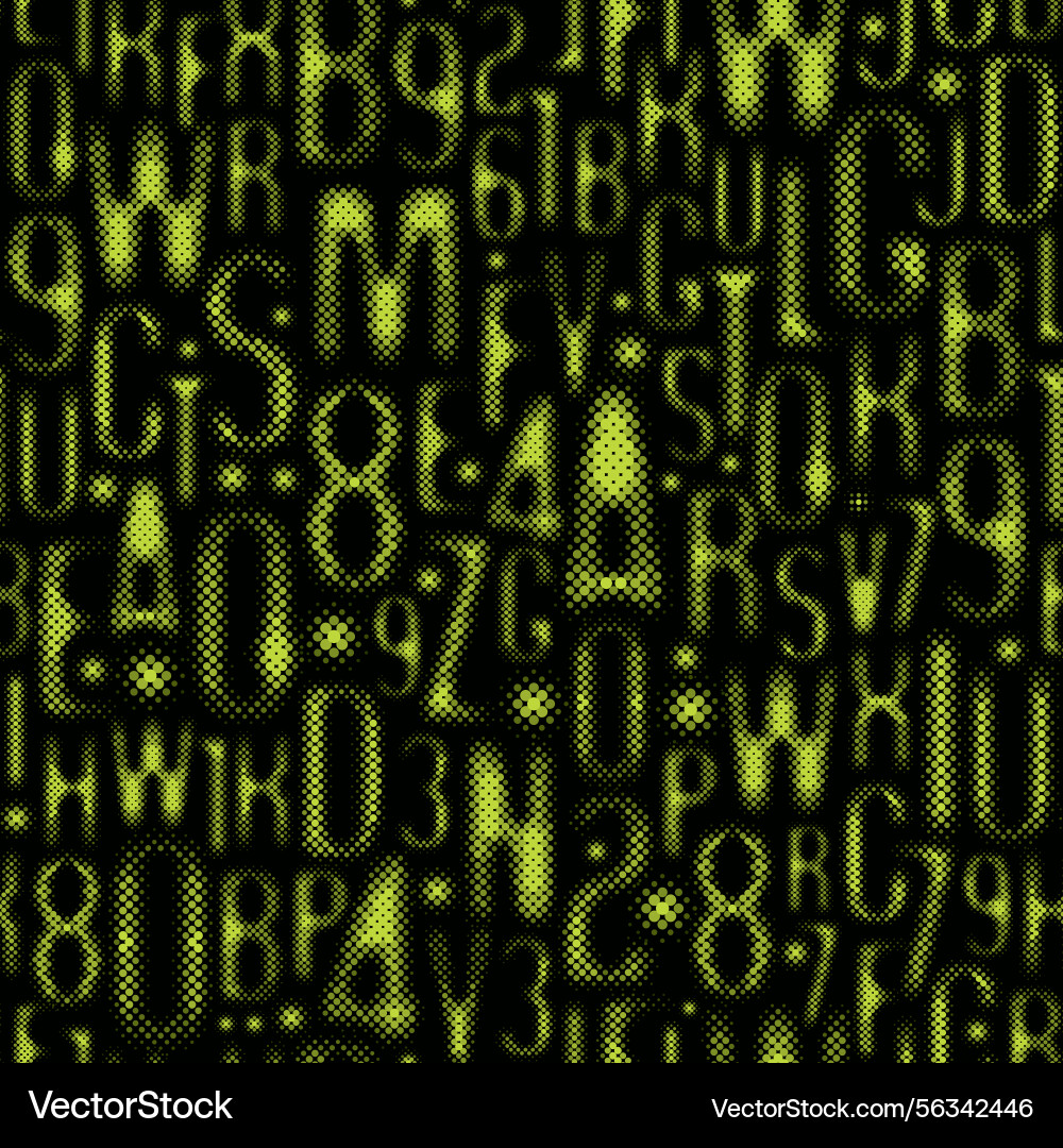 Seamless background with font consisting of dots vector image