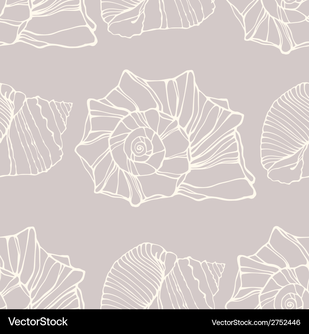 Seamless pattern with decorative shells vector image