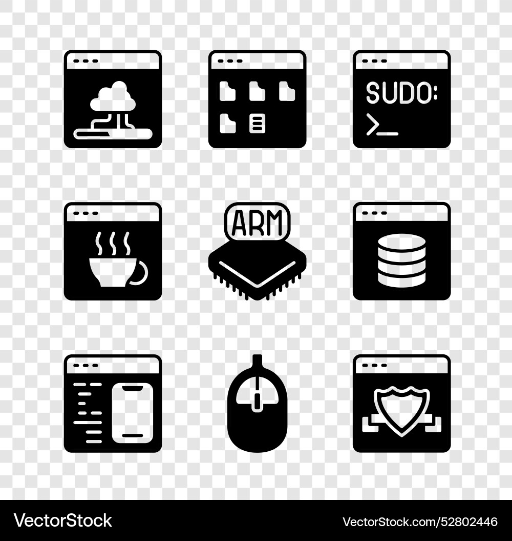 Set cloud technology data transfer browser files Set cloud technology data transfer browser files vector image