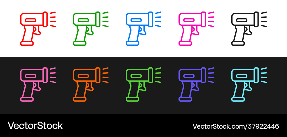 Set line scanner scanning bar code icon isolated Set line scanner scanning bar code icon isolated vector image