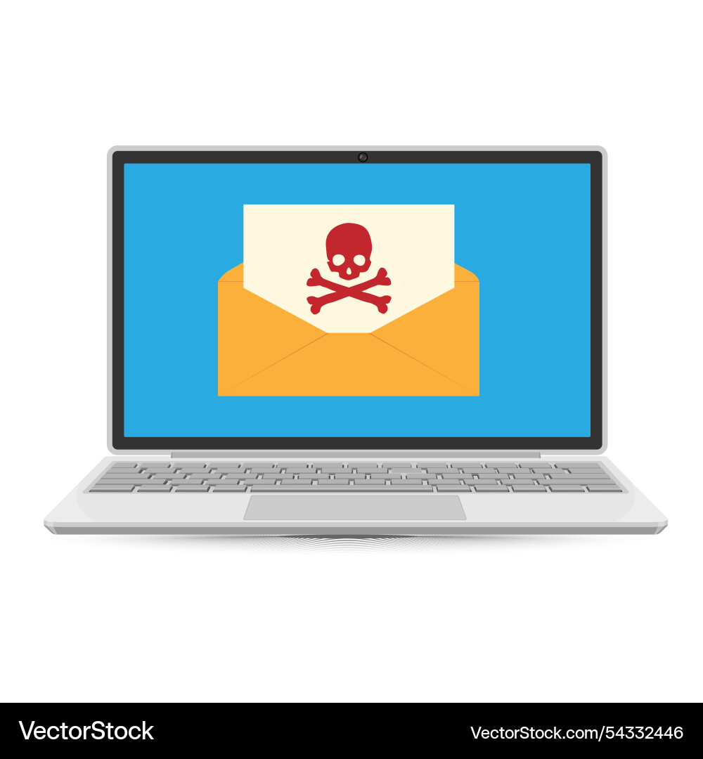 Spam email warning message notification alert vector image