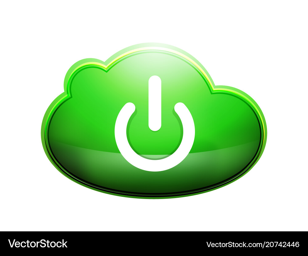 Start power cloud button ui icon design on off Start power cloud button ui icon design on off vector image
