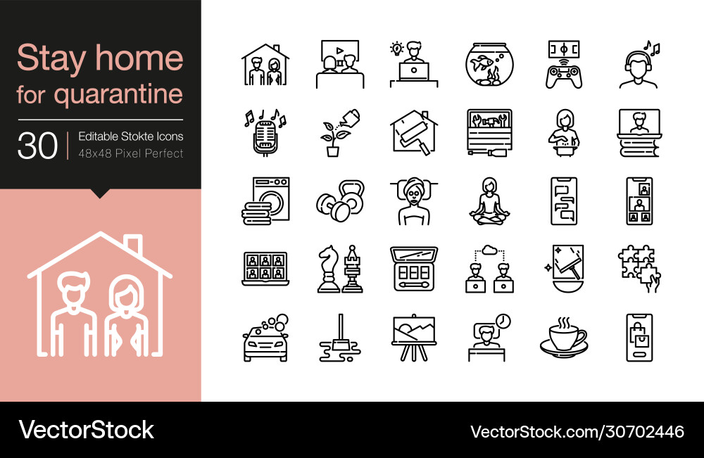 Stay home icons at for quarantine Stay home icons at for quarantine vector image