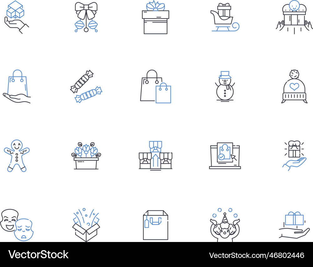 Tokens line icons collection blockchain Vector Image
