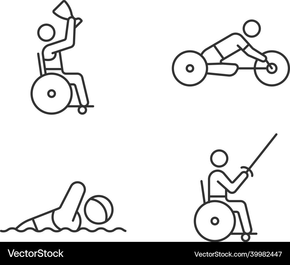 Adaptive contests linear icons set Vector Image