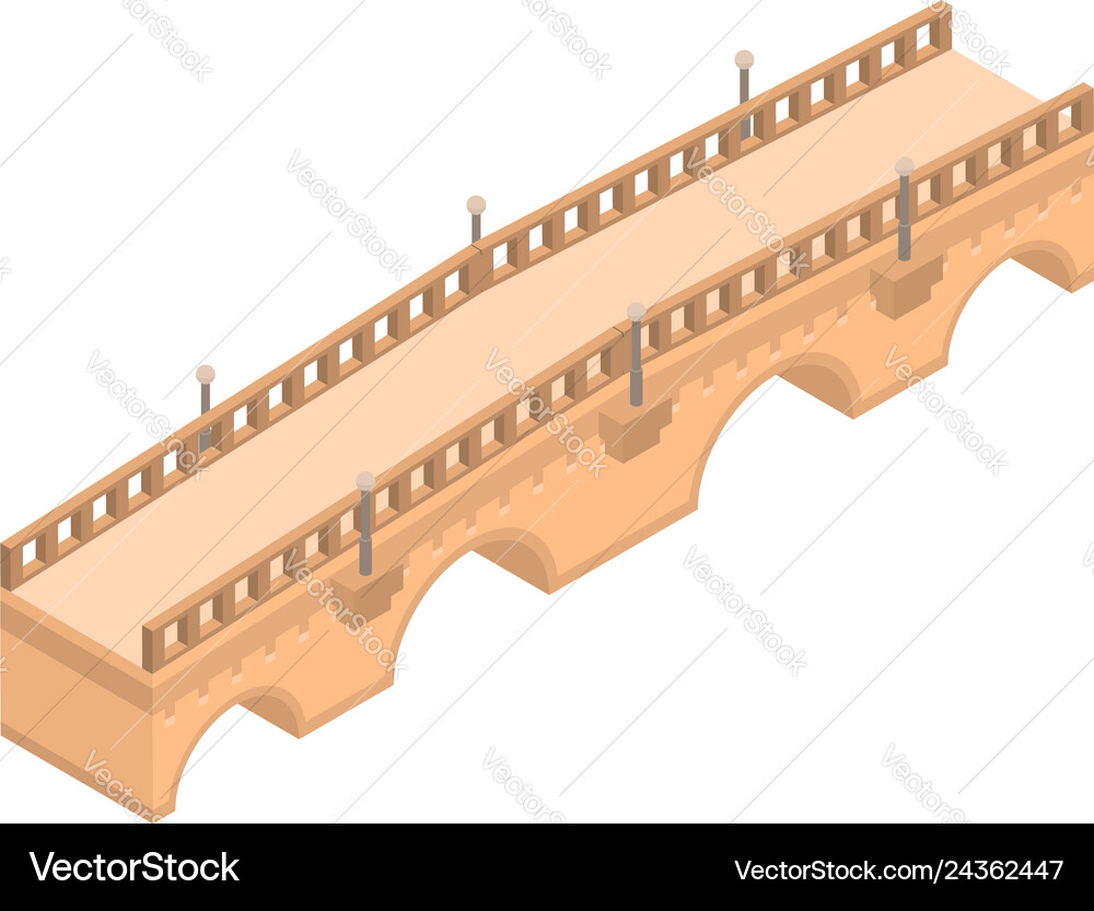Alte Brücke Ikone isometrische Stil Alte Brücke Ikone isometrische Stil vektorbild