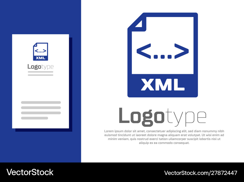 Blue xml file document download button icon Blue xml file document download button icon vector image