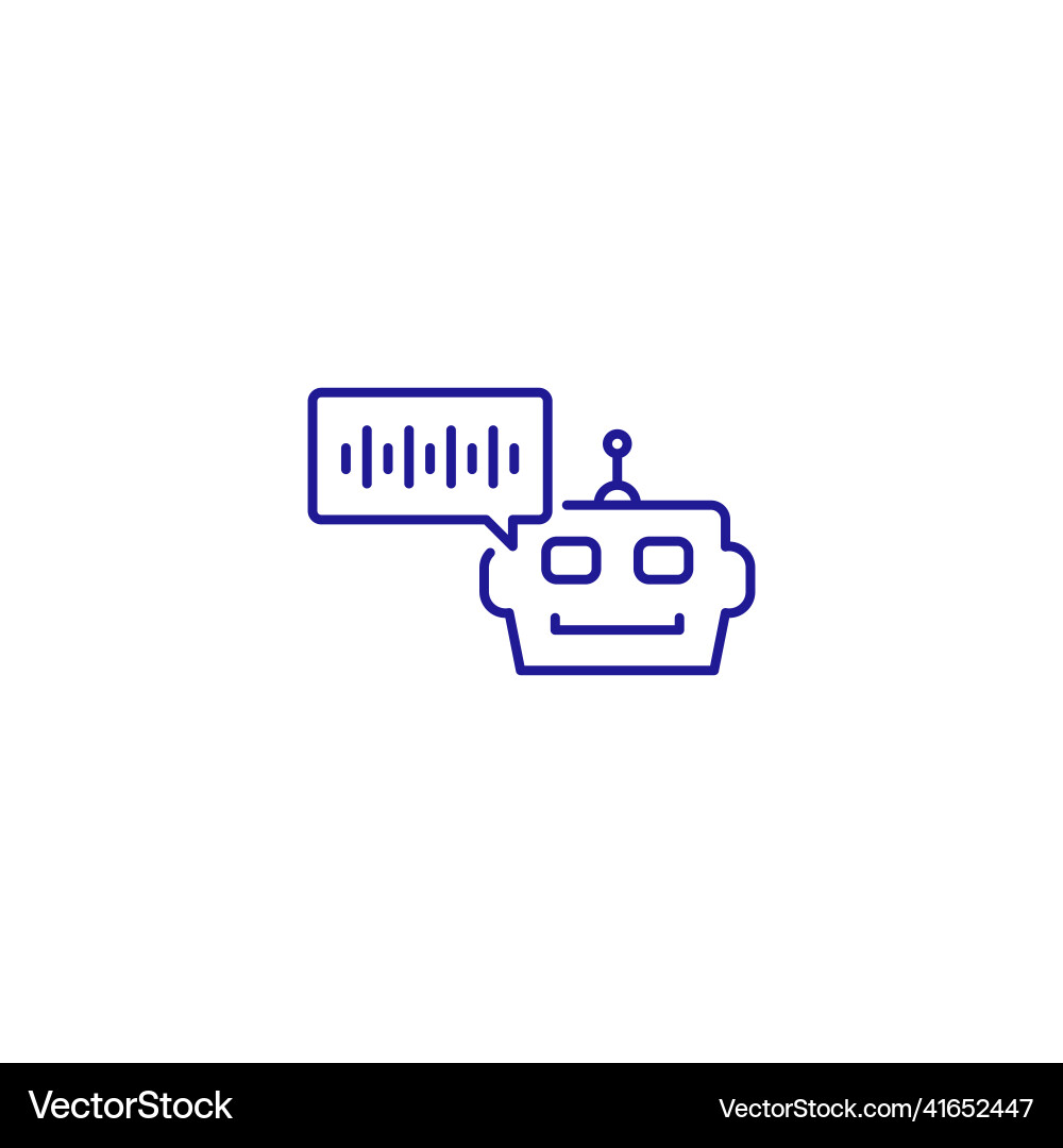 Chatbot ai man speak line icon chat bot robot Chatbot ai man speak line icon chat bot robot vector image