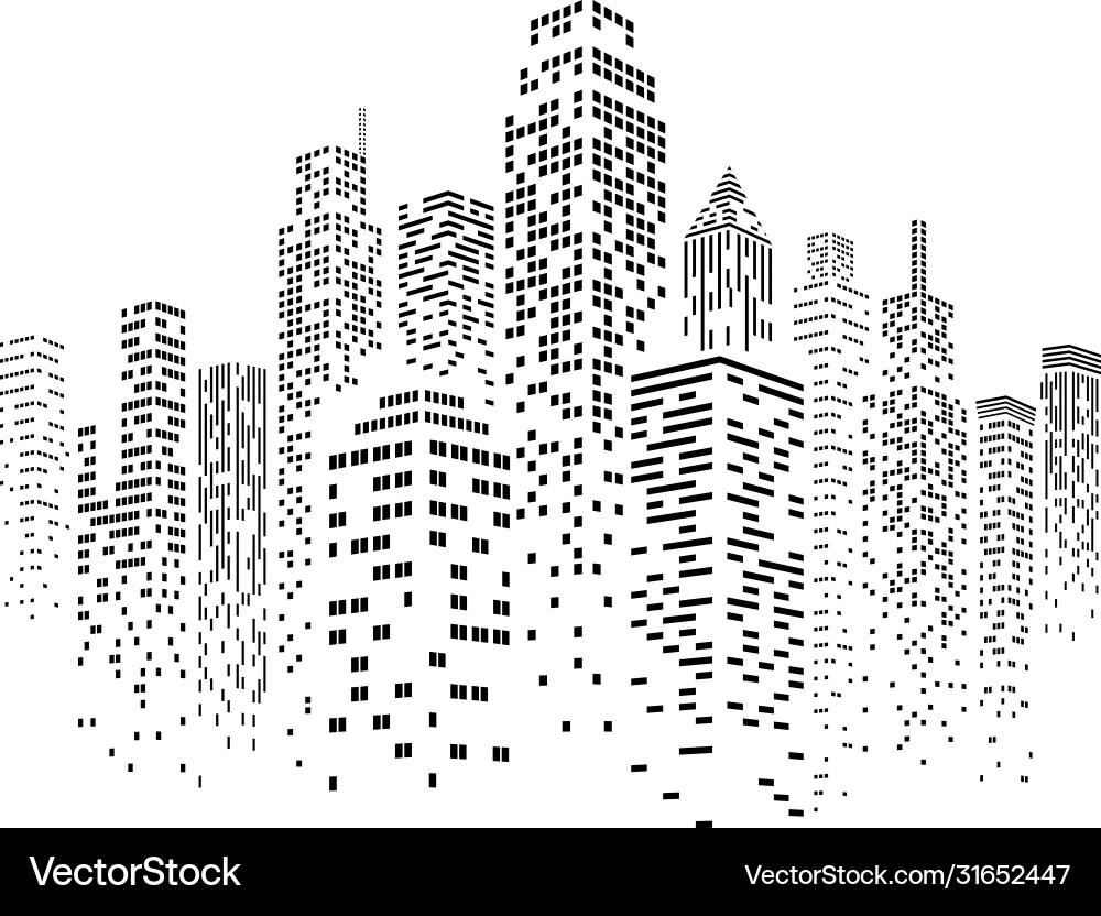 Cityscape Skyline Silhouette Vector Image