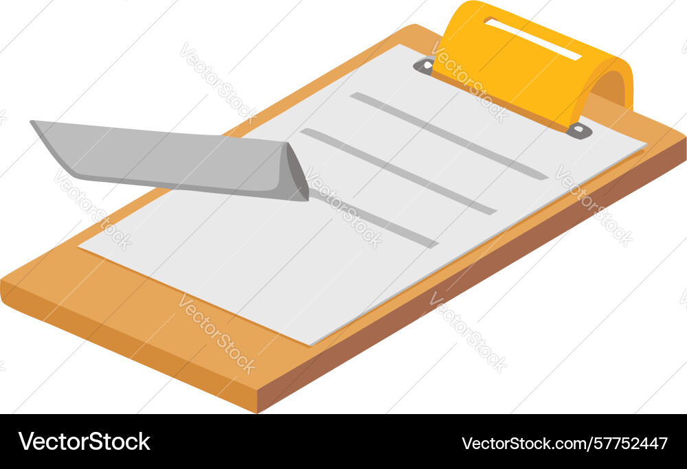 Clipboard with folded document icon for contracts vector image