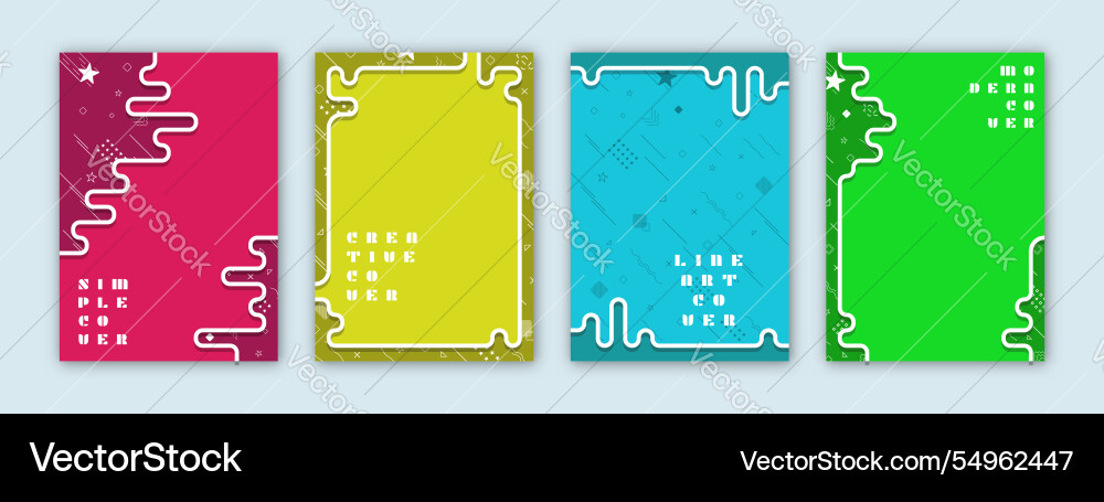 Cover set simple minimalist and colorful abstract Cover set simple minimalist and colorful abstract vector image