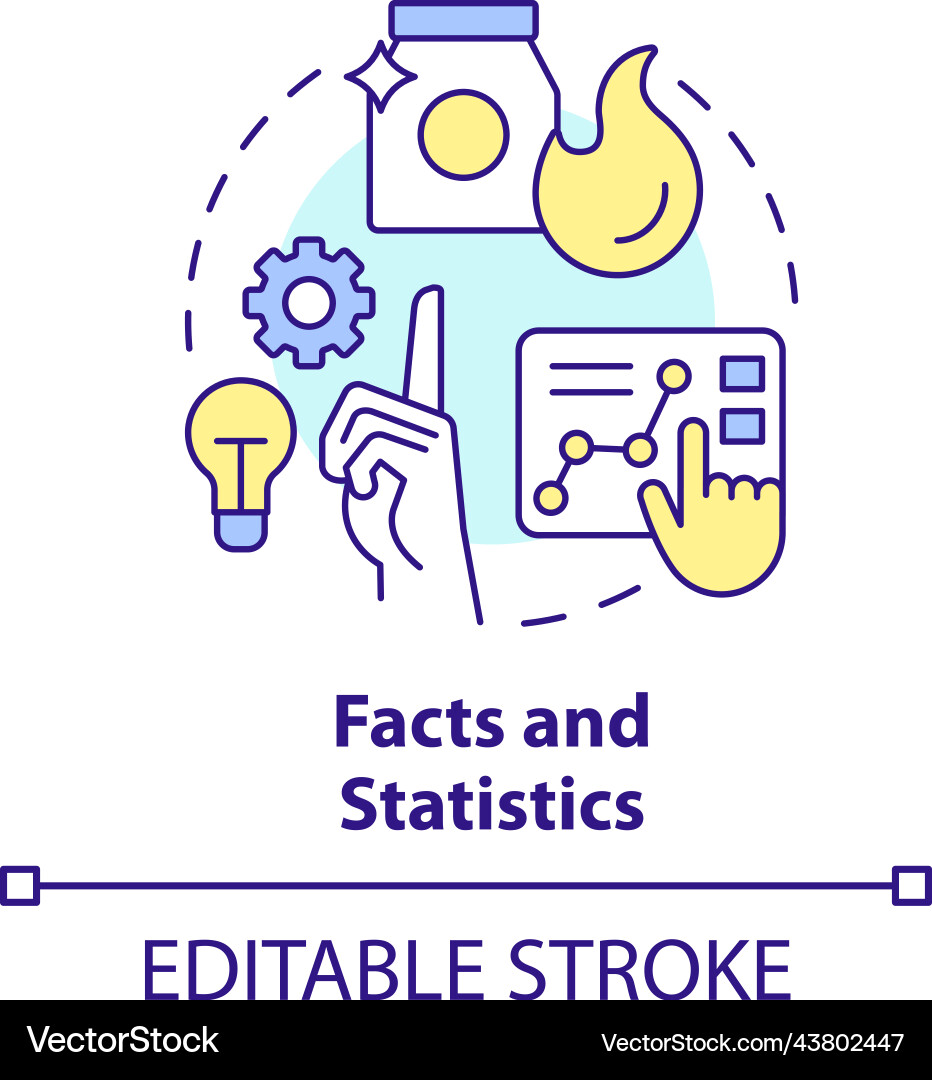 Facts and statistics concept icon Facts and statistics concept icon vector image