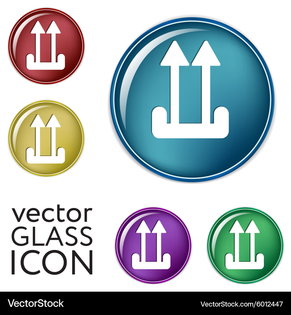 Fragile symbol arrow up logistic icon vector image