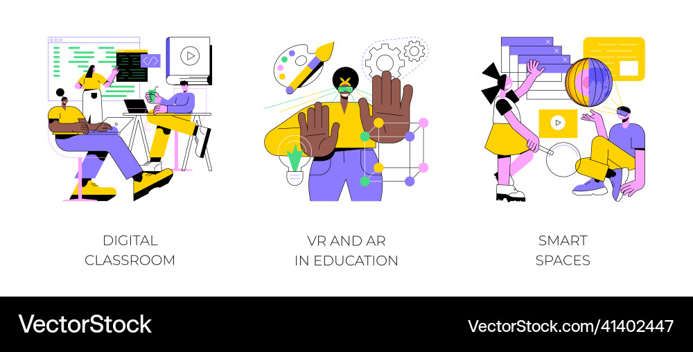 Interactive learning abstract concept vector image