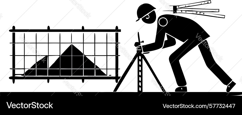 Manual laborer icon worker with pickaxe mound Vector Image