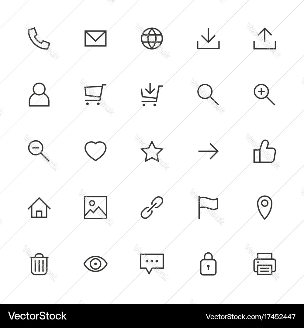 Most used webdesign icons ui set vector image