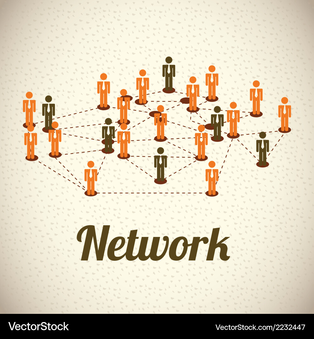 Network design over pattern background vector image