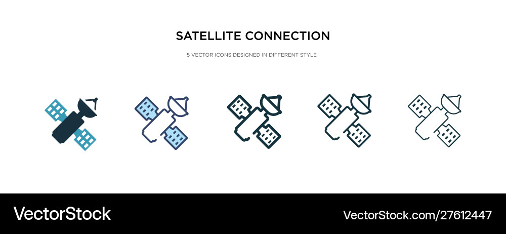 Satellite connection icon in different style two Satellite connection icon in different style two Vector Image