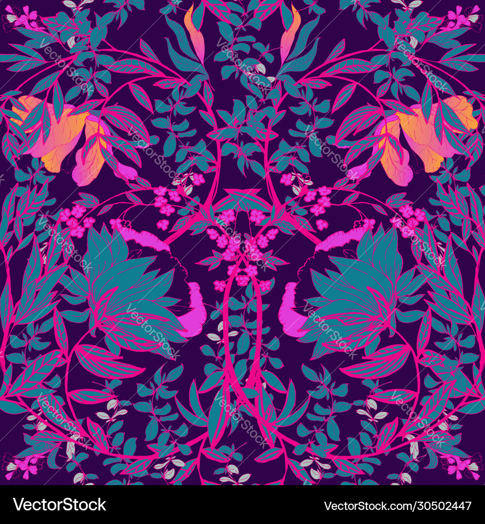 Seamless floral pattern with twigs and soft Seamless floral pattern with twigs and soft vector image