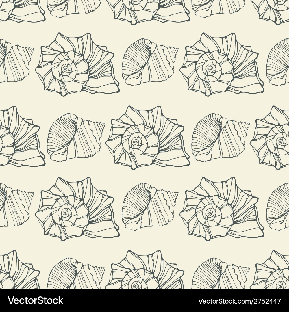 Seamless pattern with decorative shells Vector Image