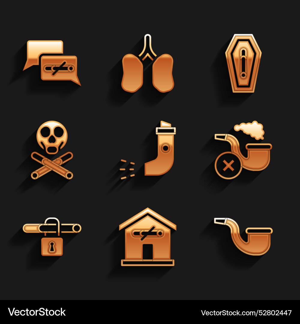 Set inhaler no smoking at home pipe Vector Image