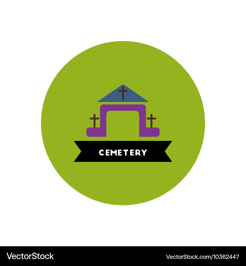 Stylish icon in color circle building cemetery vector image