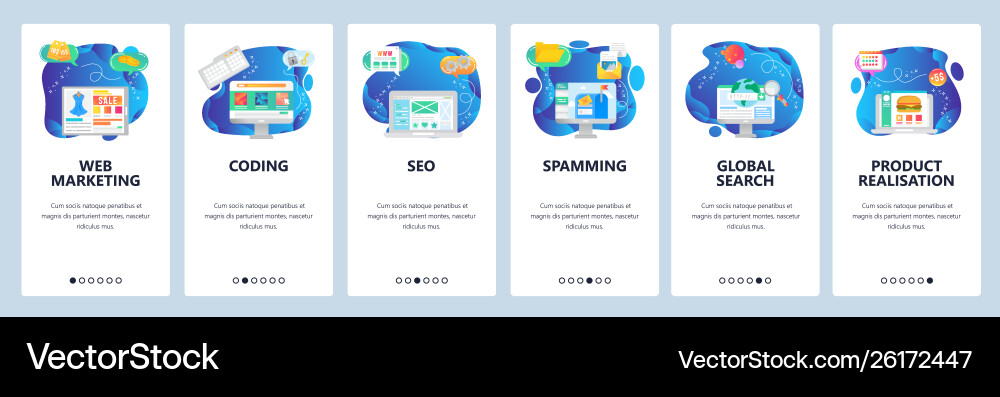 Website and mobile app onboarding screens Vector Image