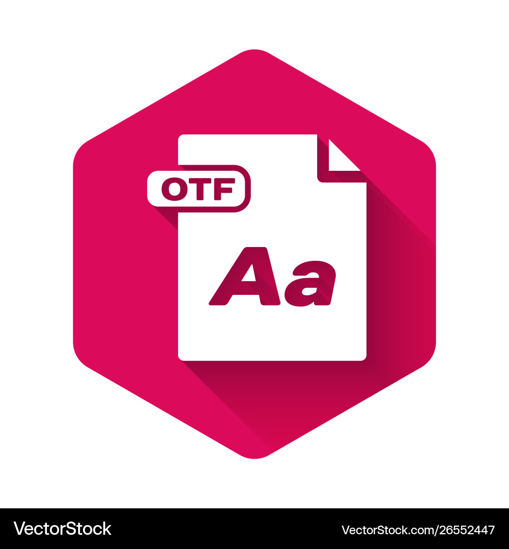 White otf file document download button icon White otf file document download button icon vector image
