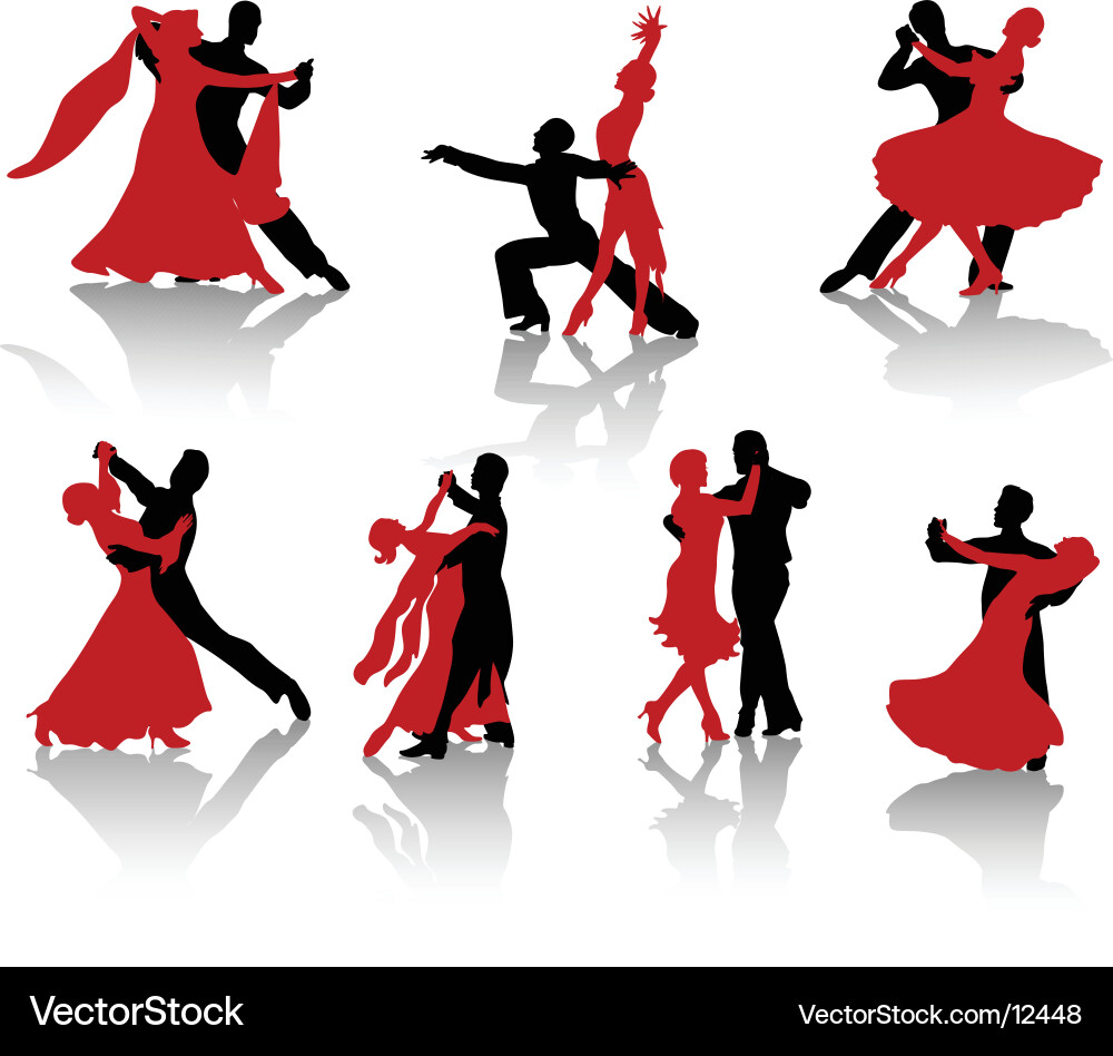 Ballroom Dance Silhouettes vector image
