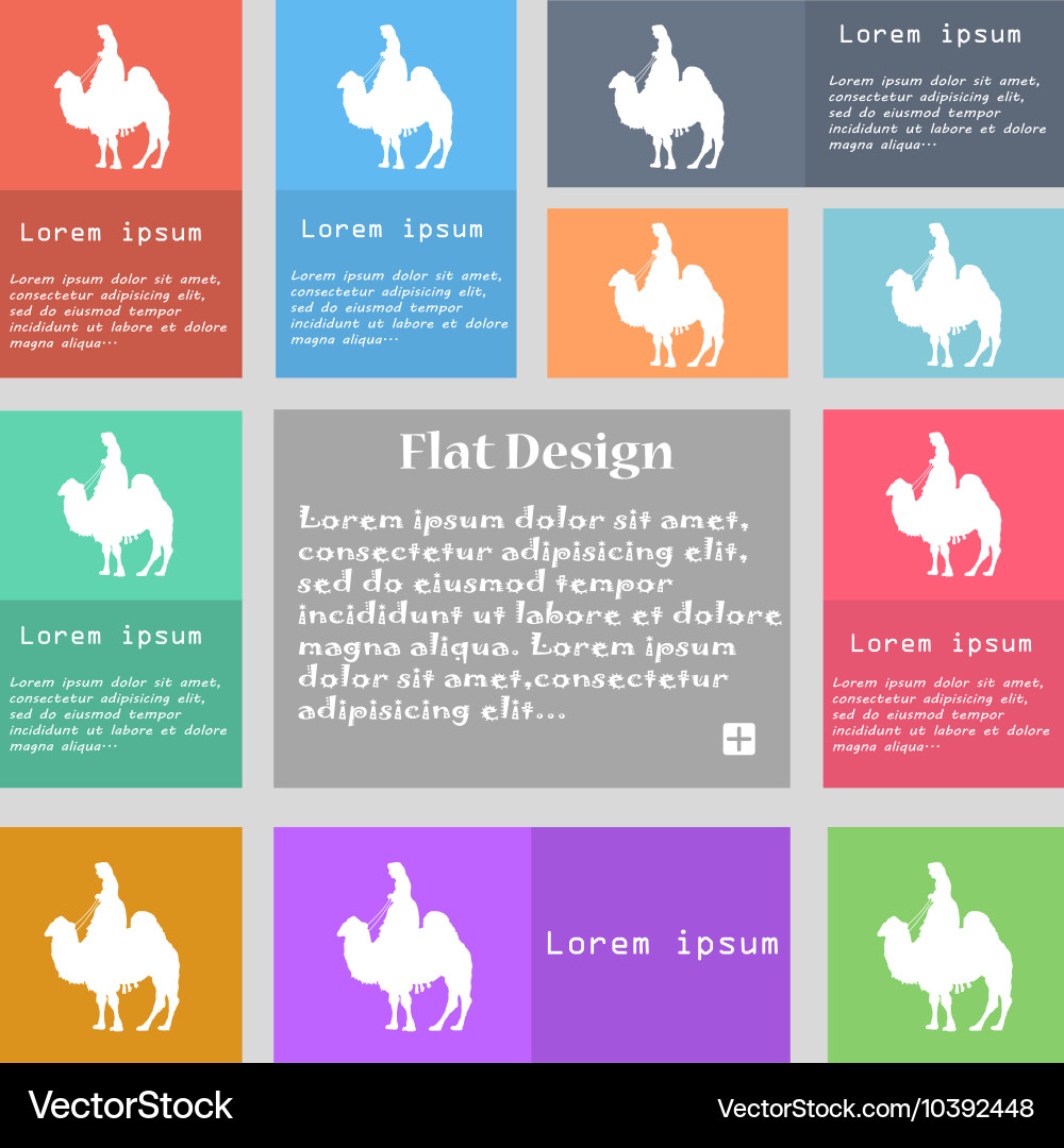 Camel icon sign set multicolored buttons Vector Image