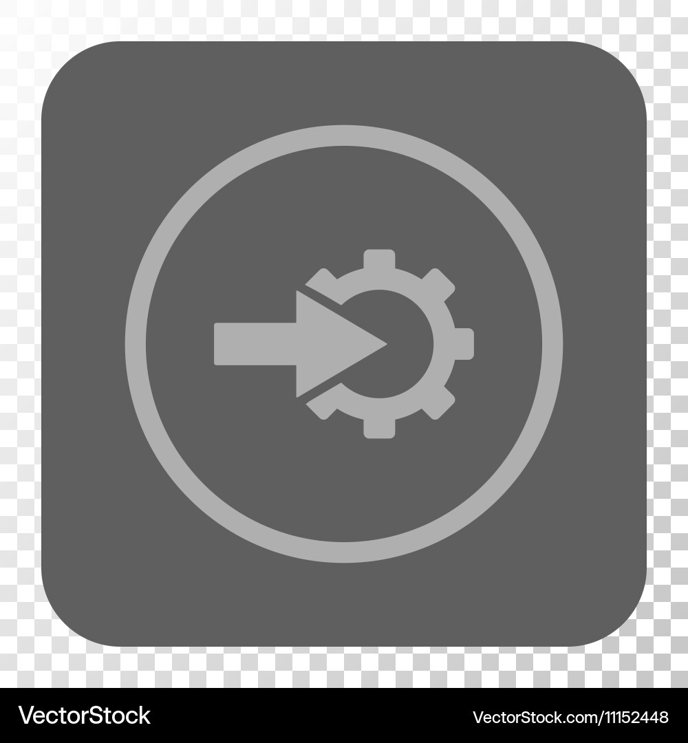 Cog integration rounded square button vector image