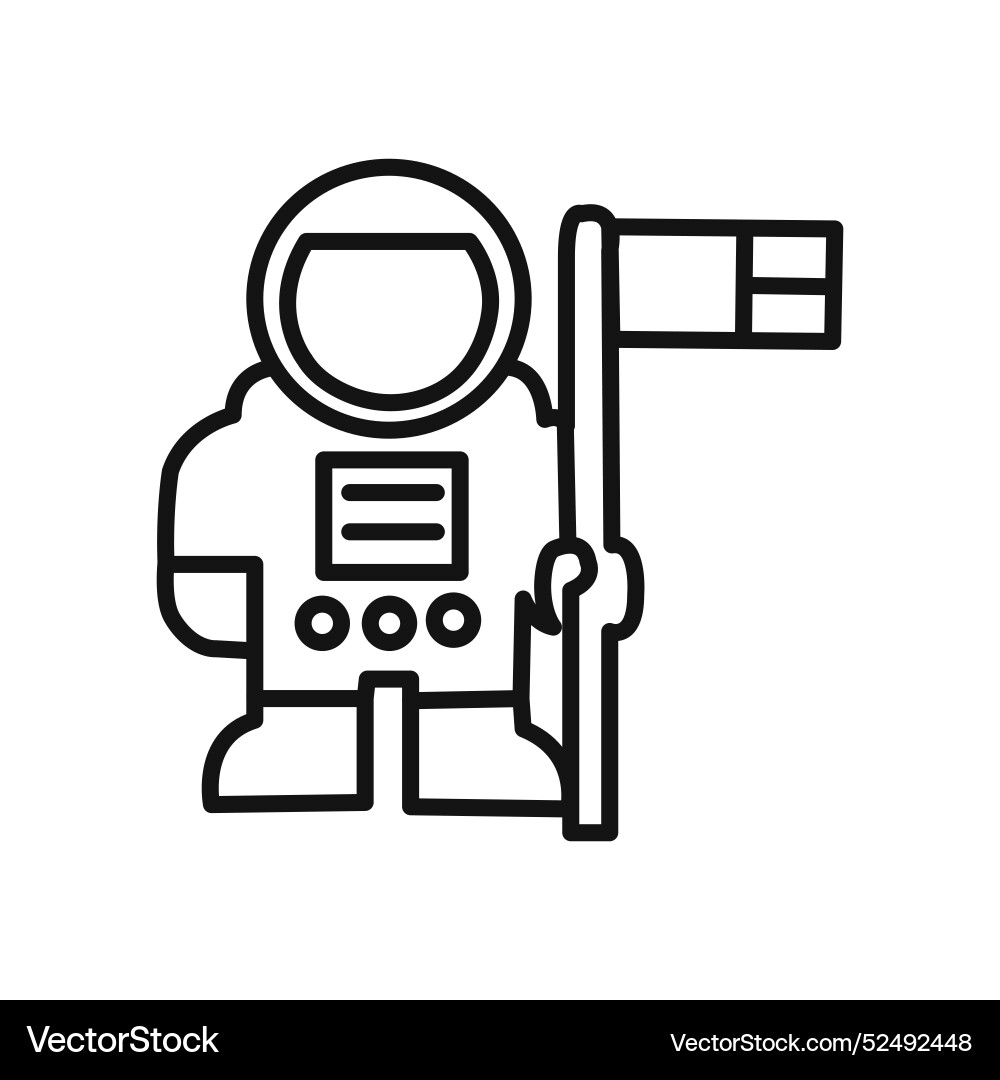 Cosmonaut icon linear graphics set Vector Image