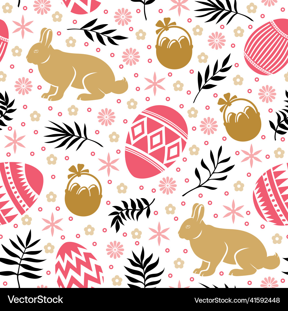 Easter Rabbit Pattern - Seamless vector image