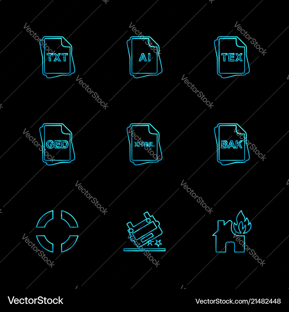 File type files documents eps icons set vector image