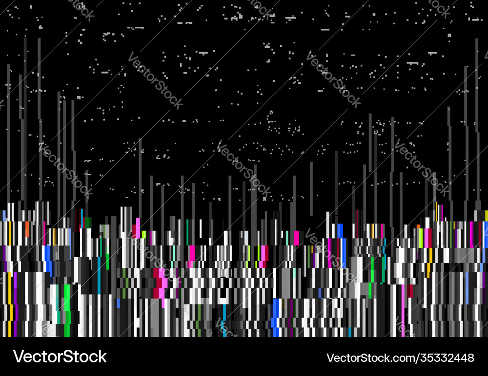 Glitch color lines distorted background Glitch color lines distorted background vector image