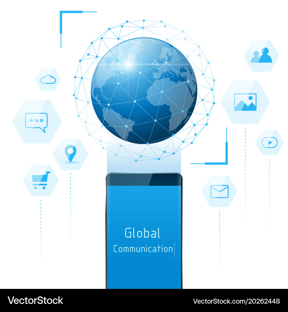 Global communication and connection concept vector image