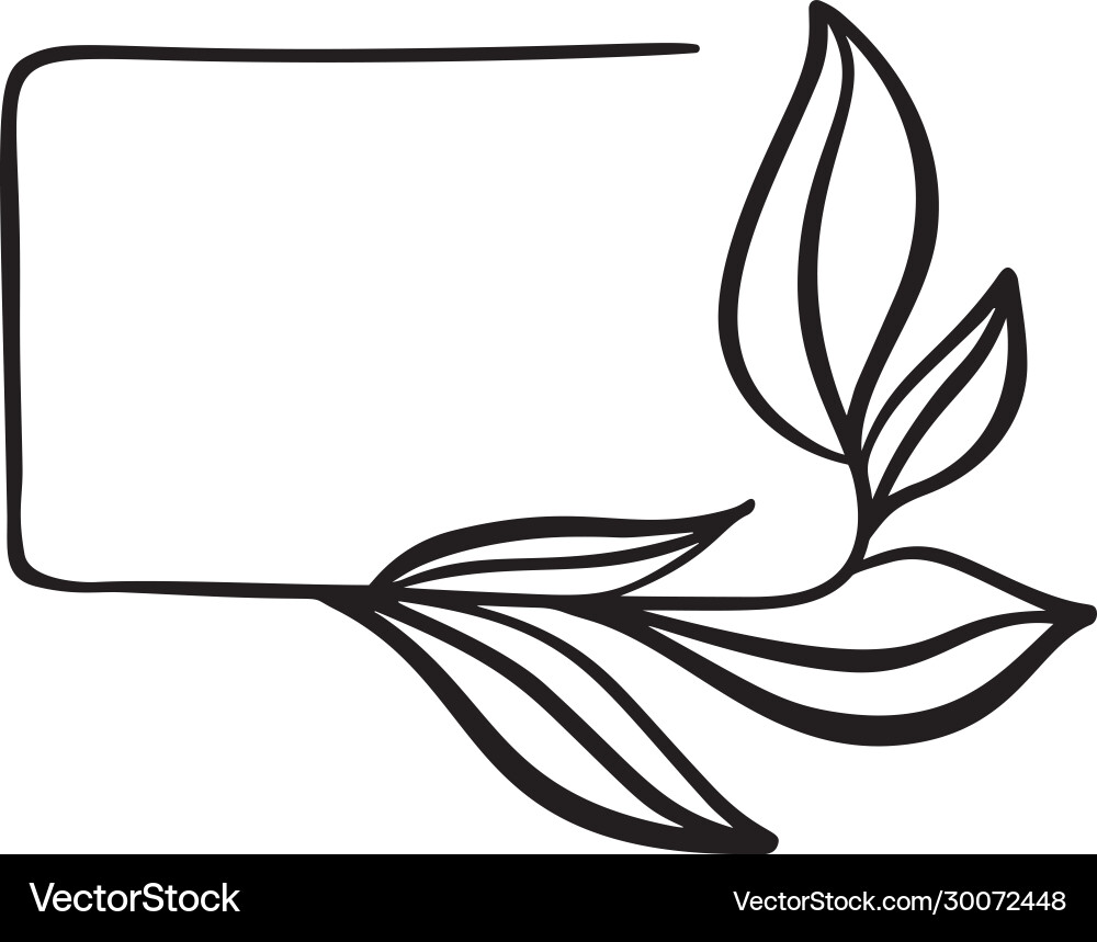 Hand drawn round minimalistic frame with branch Hand drawn round minimalistic frame with branch vector image