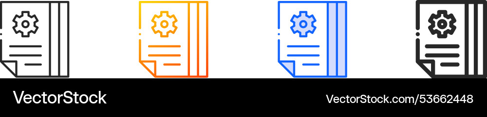 Instruction iconthin linear gradient blue stroke Instruction iconthin linear gradient blue stroke vector image
