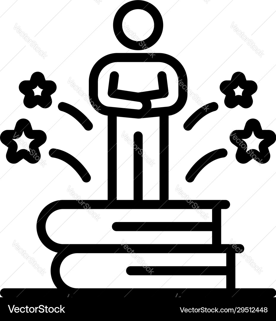 Interview book stack icon outline style Interview book stack icon outline style vector image