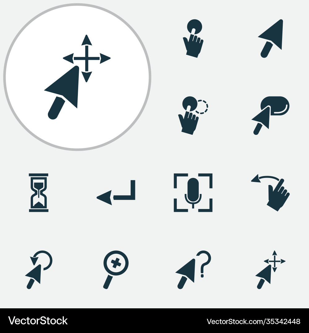 Mouse icons set with cursor question Mouse icons set with cursor question vector image
