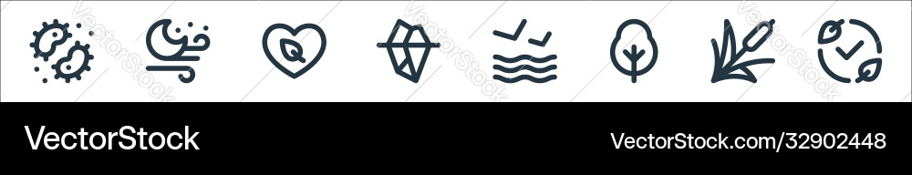 Nature line icons linear set quality Nature line icons linear set quality vector image
