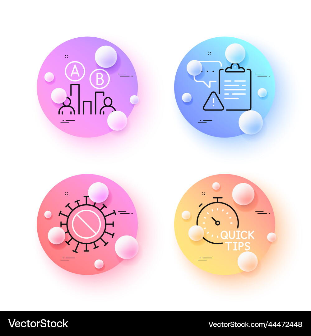 Quick tips ab testing and clipboard minimal line Vector Image